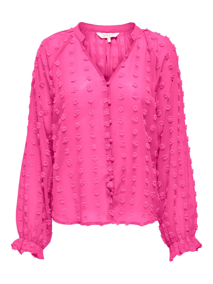 Onlpixi Dobby Life Button Top Wvn C - Fuchsia