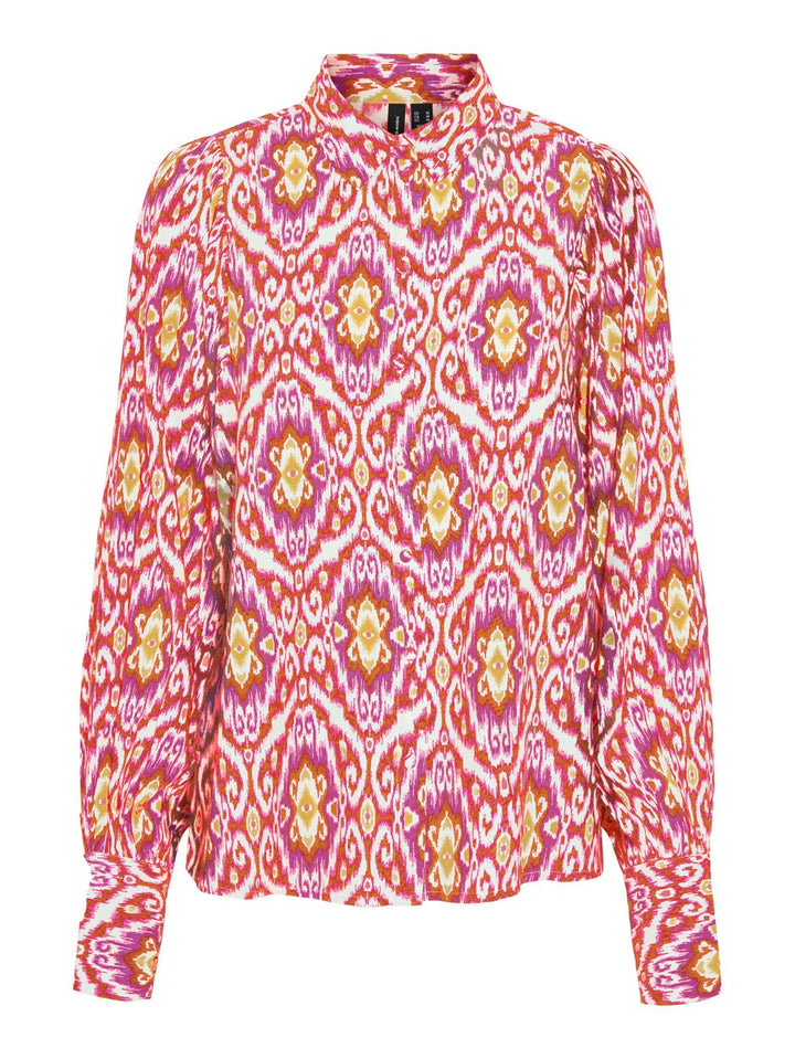 Vmsifa L/s Shirt Wvn Lcs - Roze Dessin