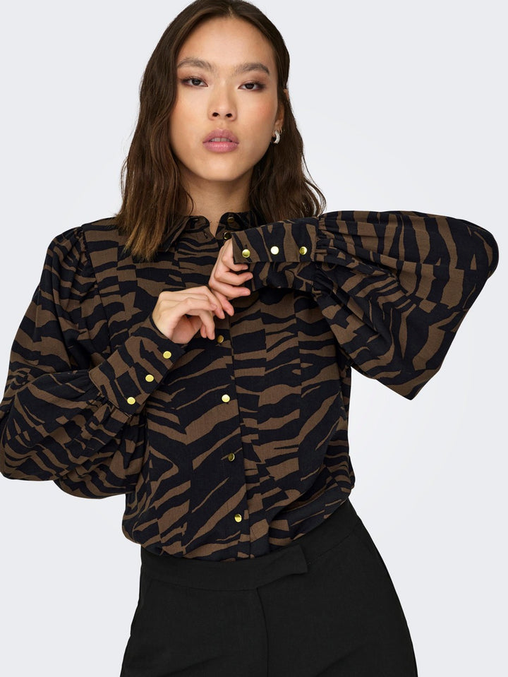 Onlbree L/s Shirt Ptm - Bruin Dessin