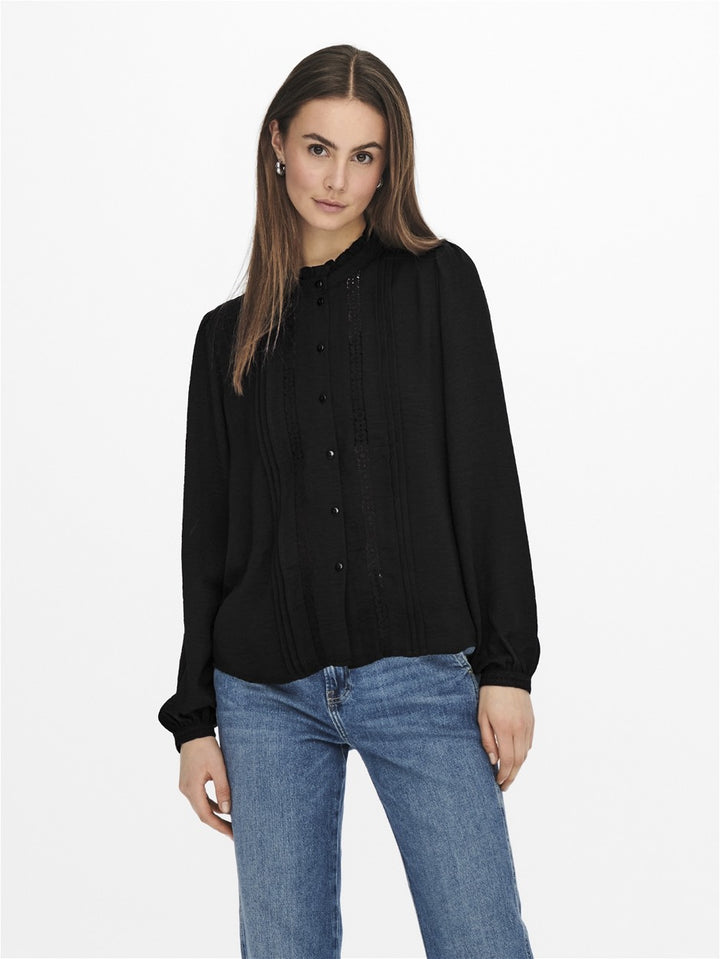 Jdyellis L/s Lace Shirt Wvn - Zwart