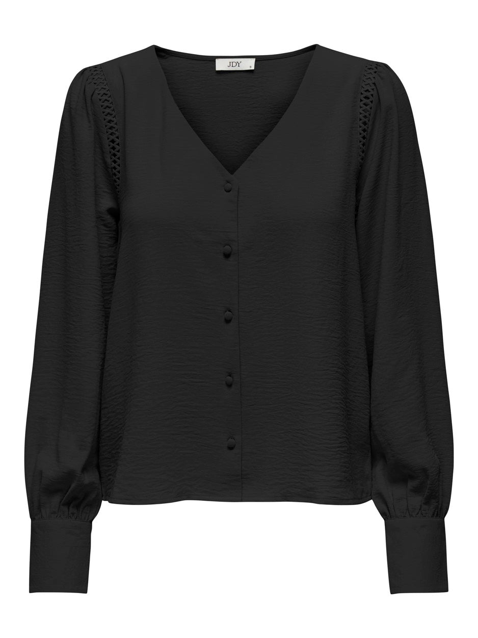 Jdylion Life 3/4 V-neck Shirt Wvn - Zwart