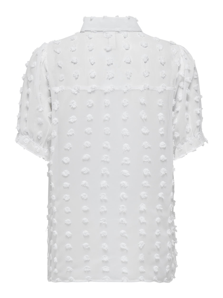 Onlpixi Ss Frill Shirt Wvn - Off-white