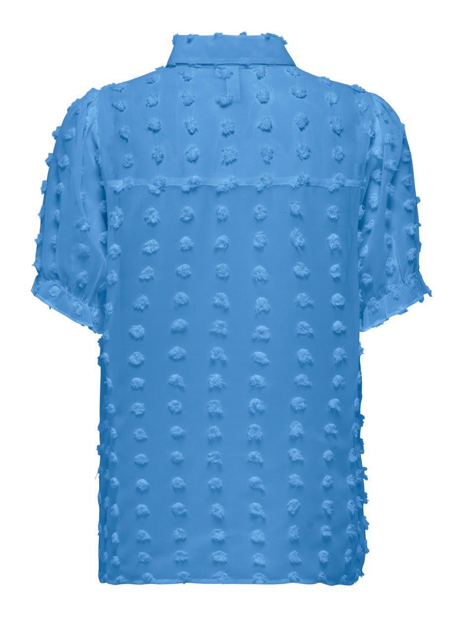 Onlpixi Ss Frill Shirt Wvn - Blauw