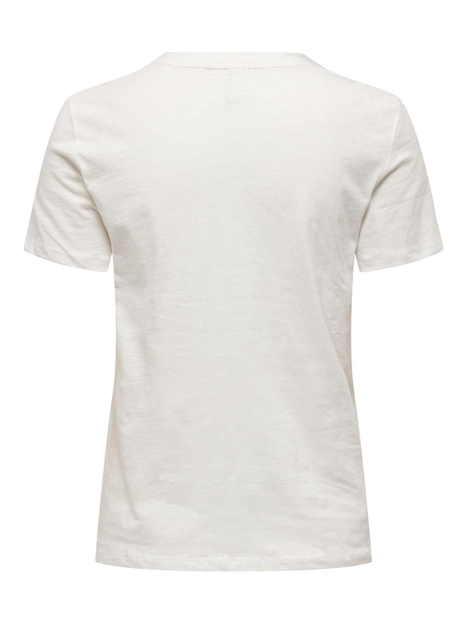 Onlfelia Reg S/s Palm Tiger Top Box - Off-white