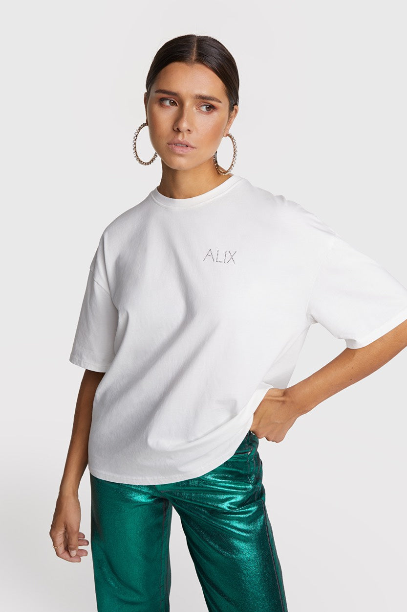 Knitted Alix Strass T-shirt - Off-white