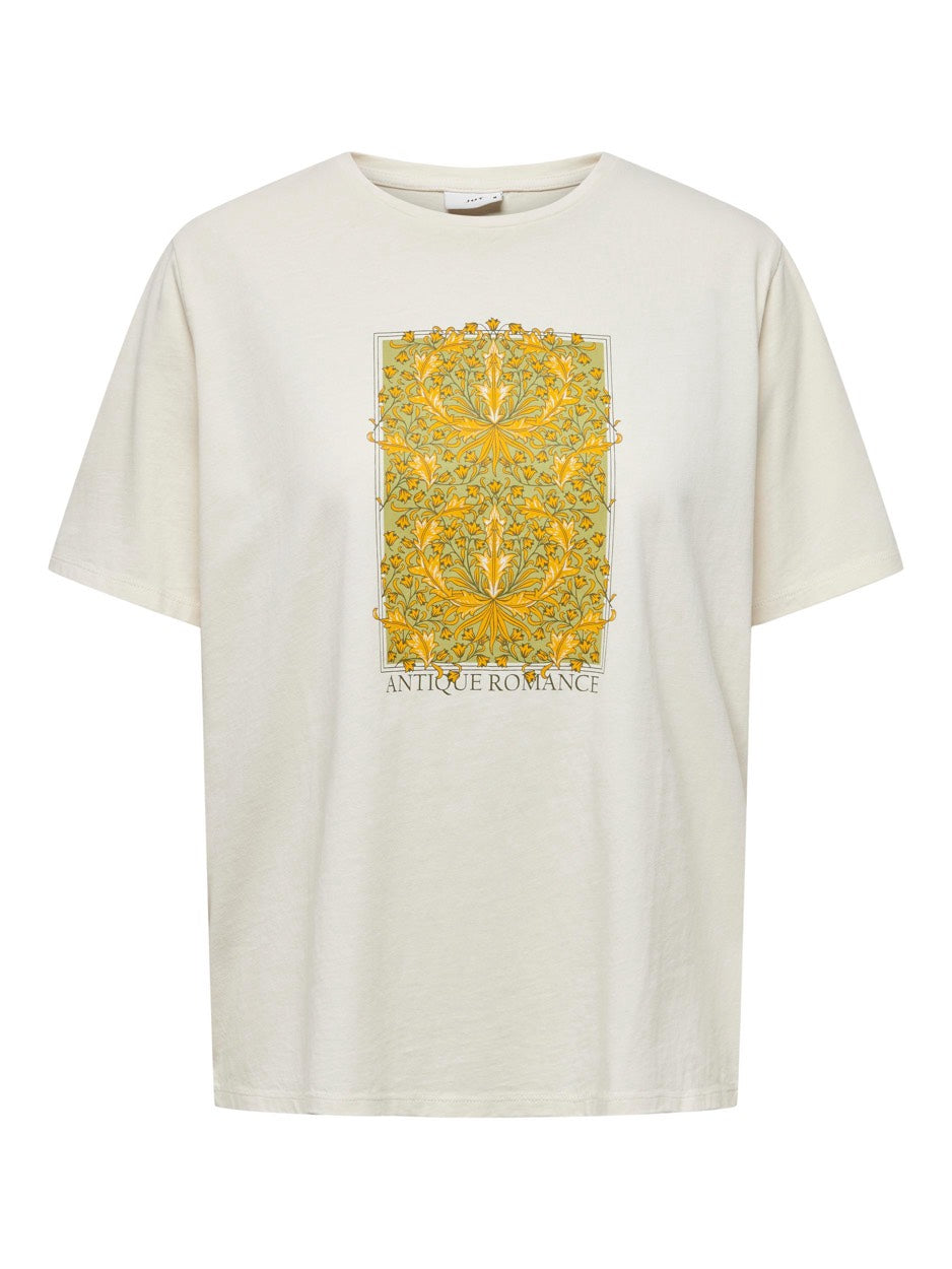 Jdyfarock S/s Print 0123 Top Jrs - Beige