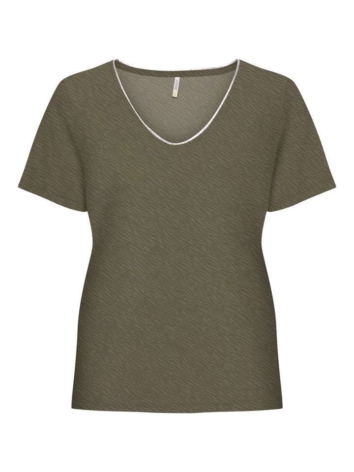 Onlnila S/s Glitter Aop Top Jrs - Groen Dessin