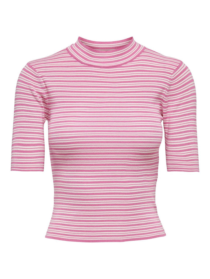 Jdyplum S/s Stripe Pullover Knt - Roze Dessin