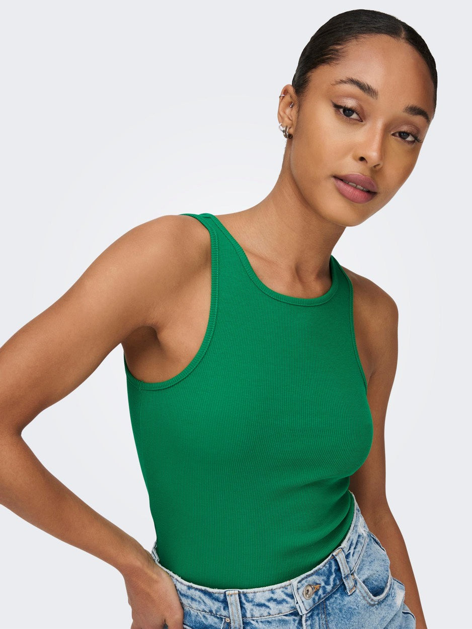 Onlkenya Rib Tank Top Jrs Noos - Groen