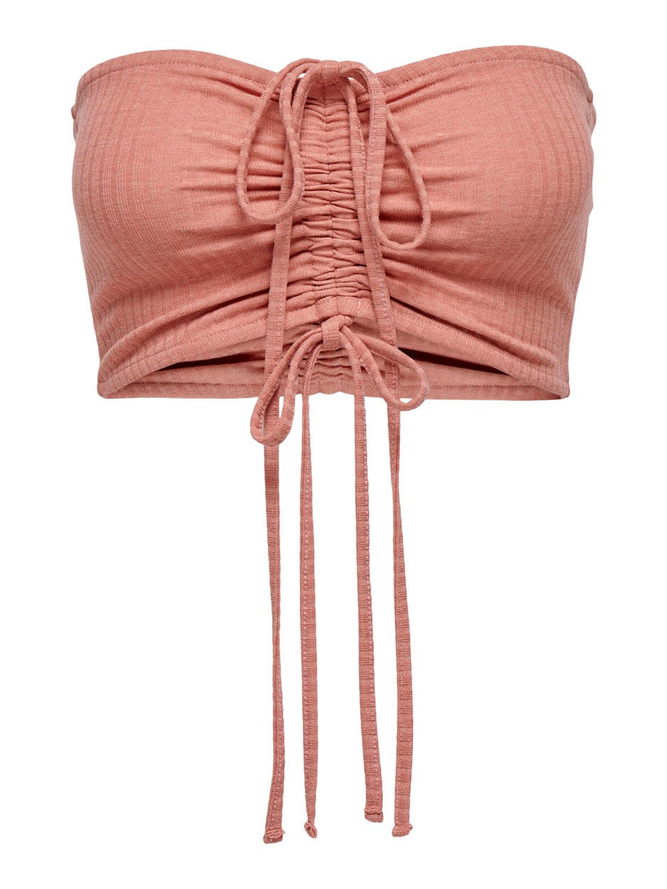 Onlemma Halterneck Rouching Top Nn - Zalm/peach