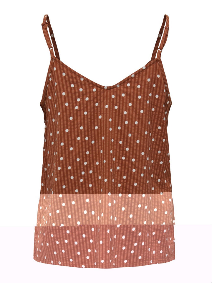 Onlemily Button Singlet Ptm - Bruin Dessin