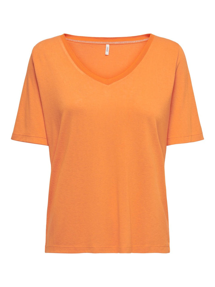 Onlelise S/s V-neck Top Jrs - Oranje