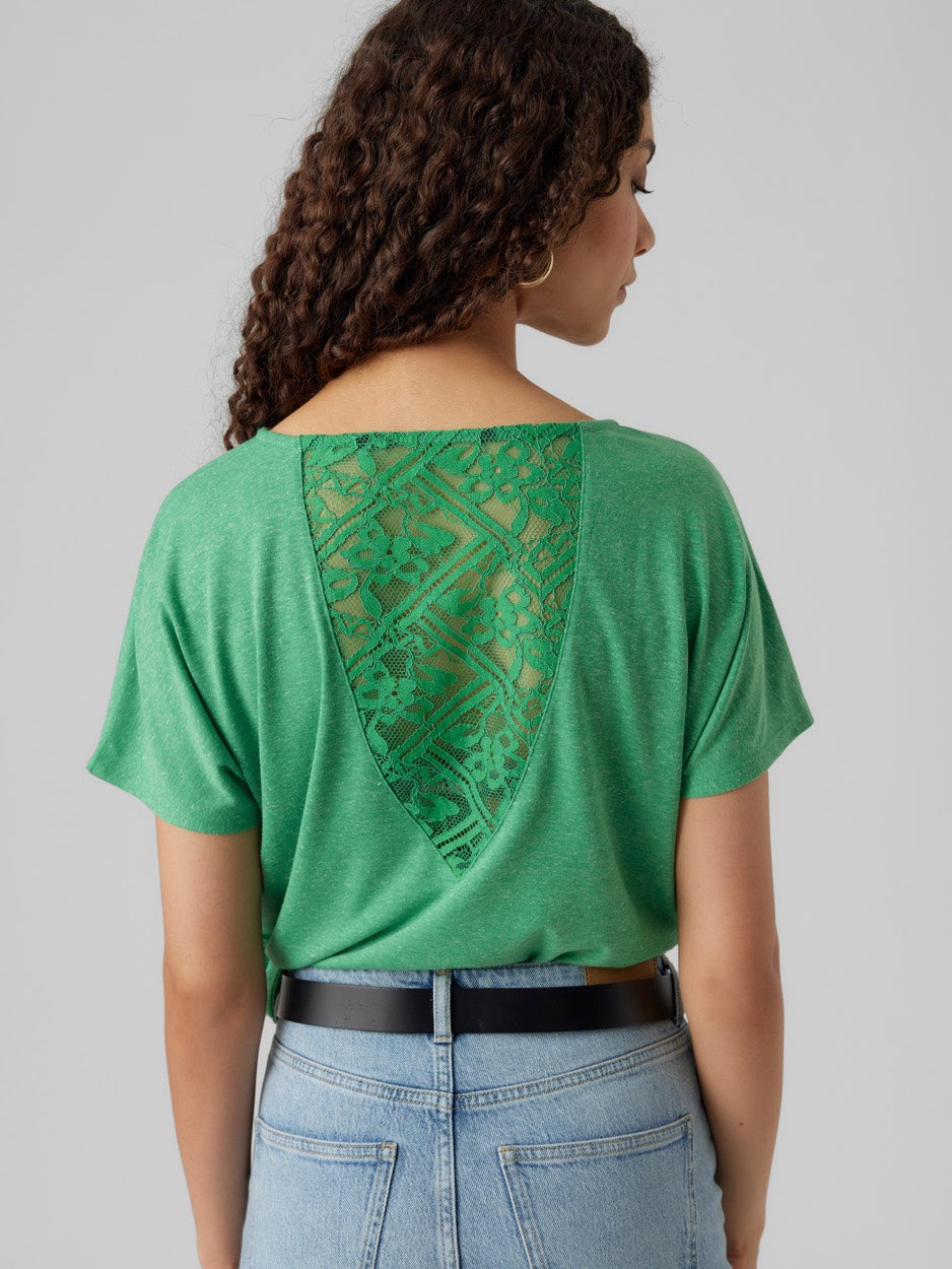 Vmmarijune Ss Lace Top Jrs - Groen