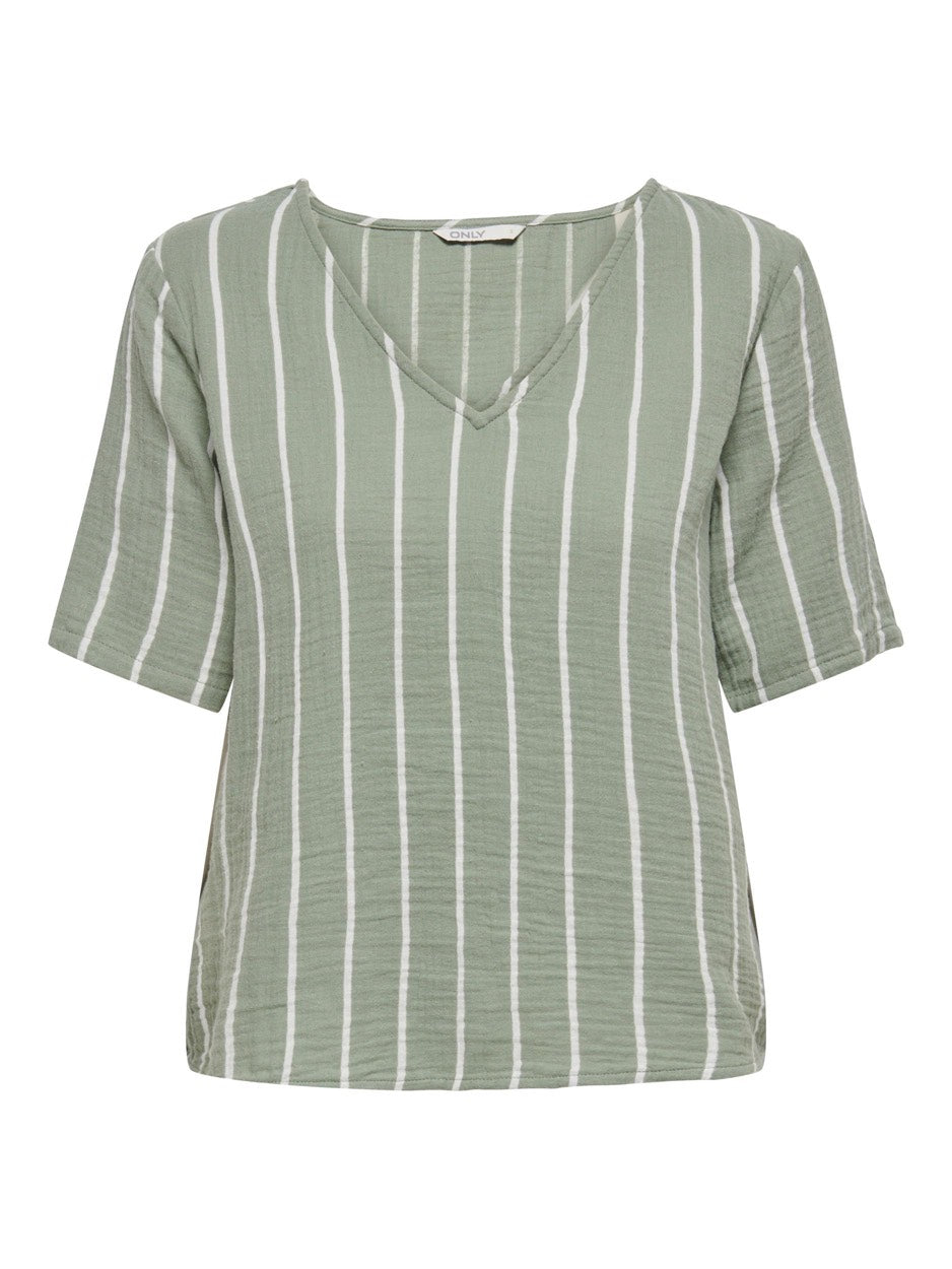 Onlnora S/s Top Ptm - Groen Dessin