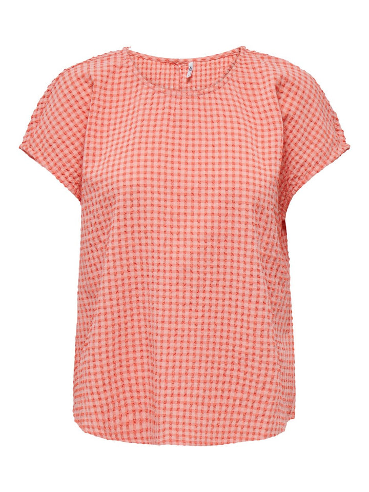 Jdymilo S/s Top Wvn - Rood Dessin