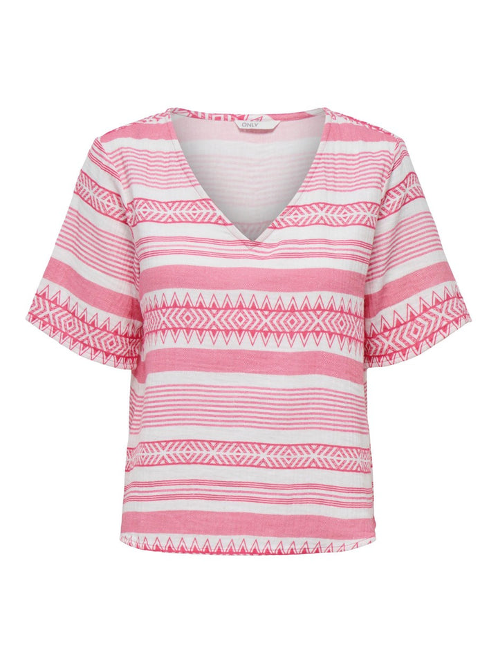 Onlnora S/s Top Ptm - Roze Dessin