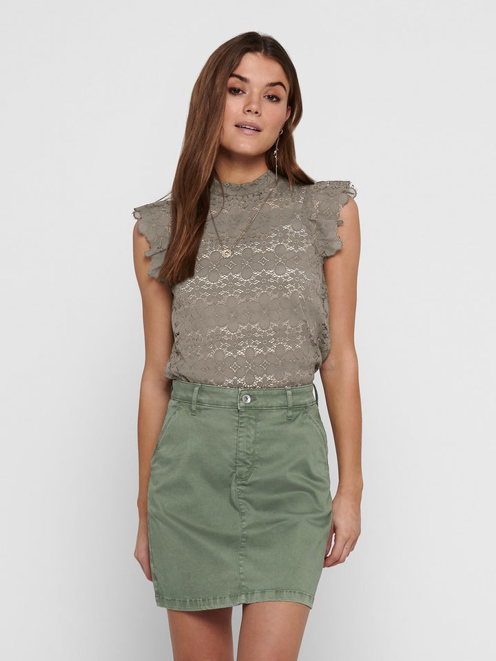 Jdyblond S/l Lace Top Jrs Noos - Taupe