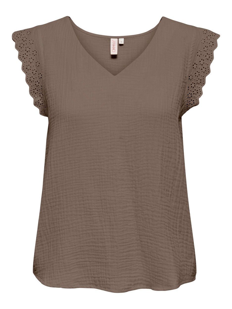 Onlthyra Sl Mix Top Wvn - Taupe