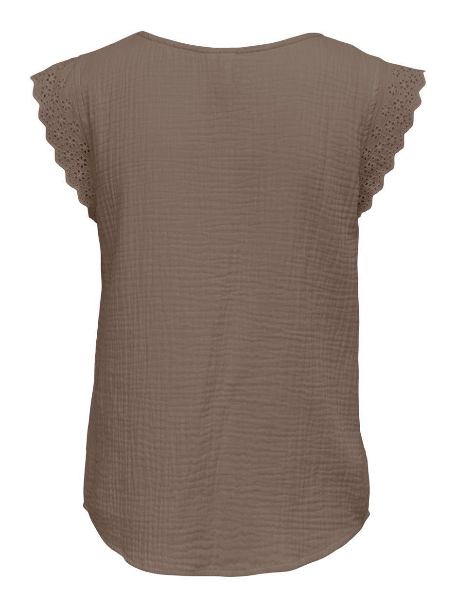 Onlthyra Sl Mix Top Wvn - Taupe