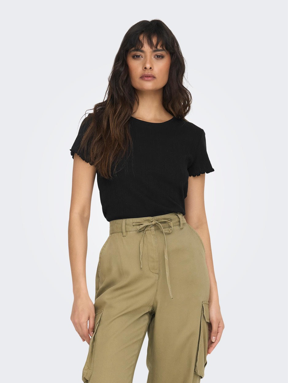 Onlcarlotta S/s Top Jrs Noos - Zwart