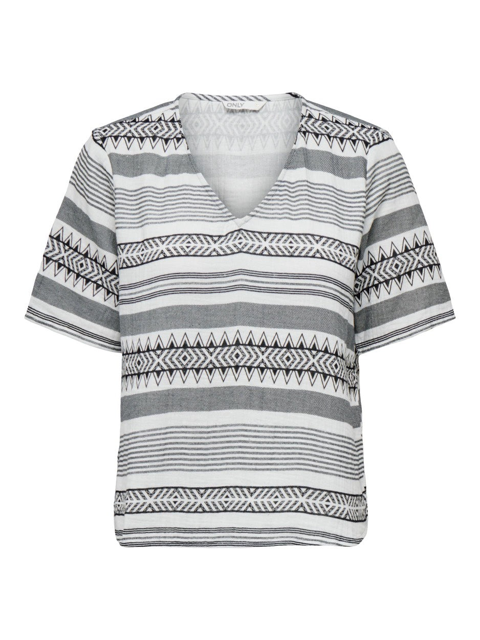 Onlnora S/s Top Ptm - Zwart Dessin