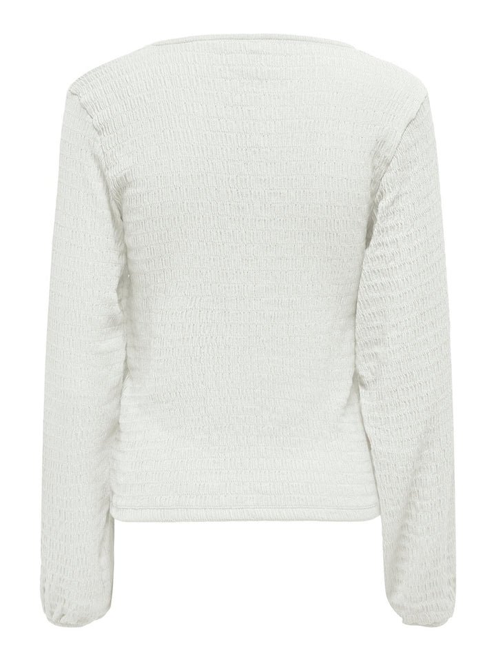 Onlmadelina L/s V-neck Top Cc Jrs - Off-white