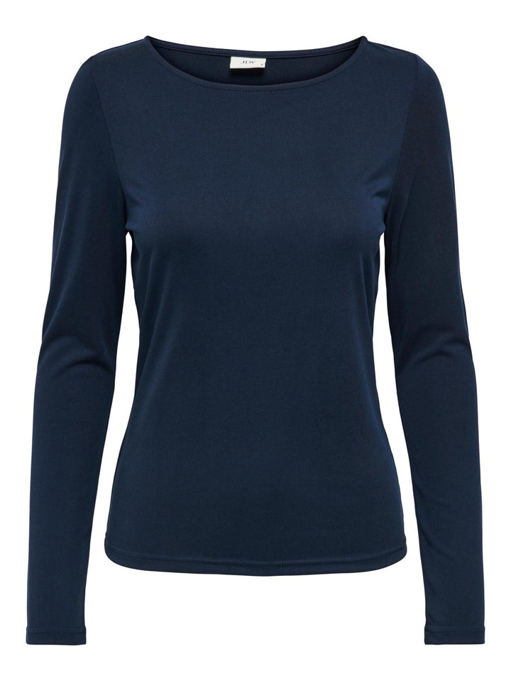 Jdyfreya L/s Boatneck Top Jrs - Navy