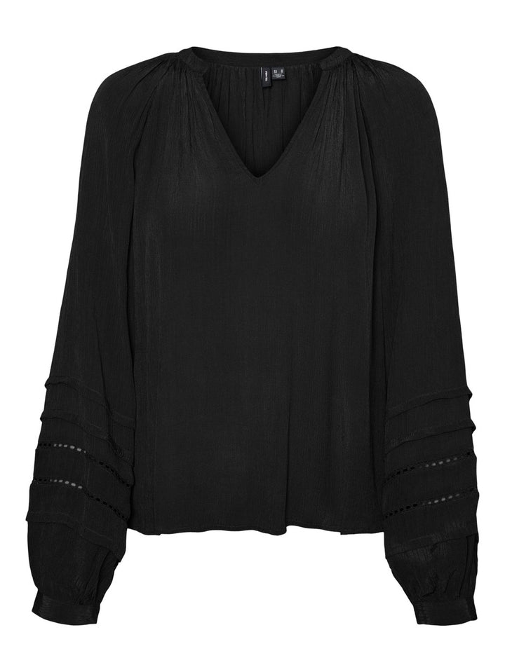 Vmcitta L/s Top Wvn Btq - Zwart