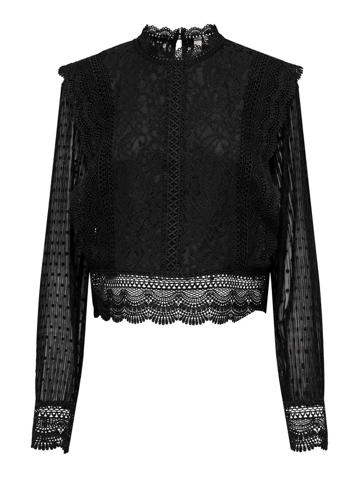 Onleliana Karo Ls Lace Top Wvn - Zwart