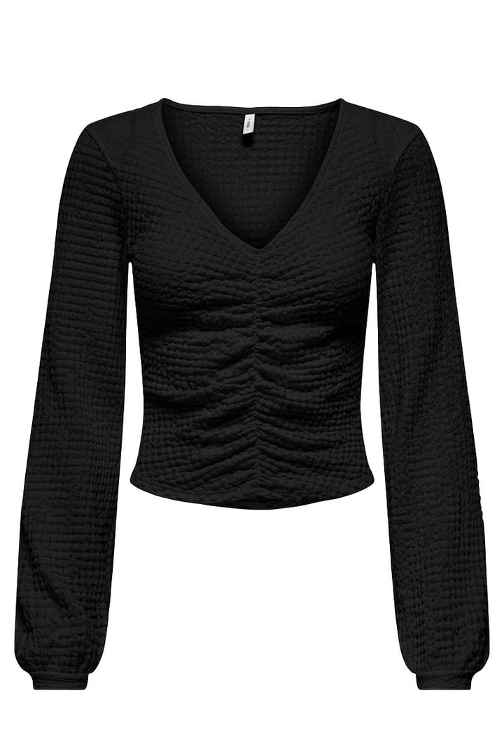 Onlmai L/s Ruching Top Cc Jrs - Zwart