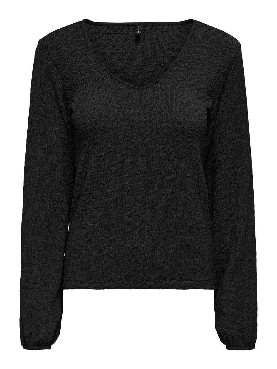 Onlmadelina L/s V-neck Top Cc Jrs - Zwart