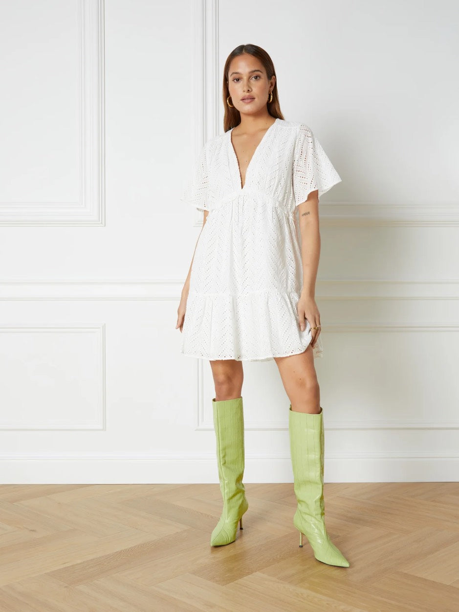 Noor Ladies Woven A Line Dress - Off-white