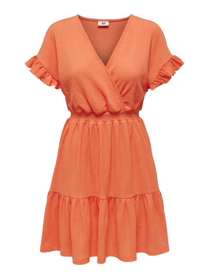 Jdyclaude S/s Wrap Dress Jrs - Oranje