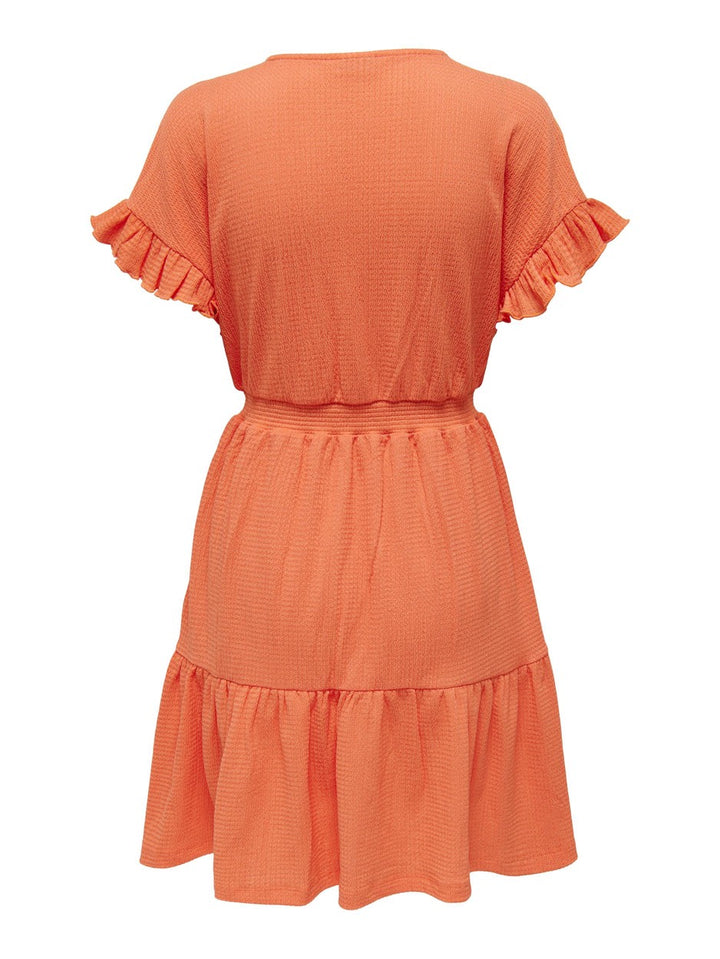 Jdyclaude S/s Wrap Dress Jrs - Oranje