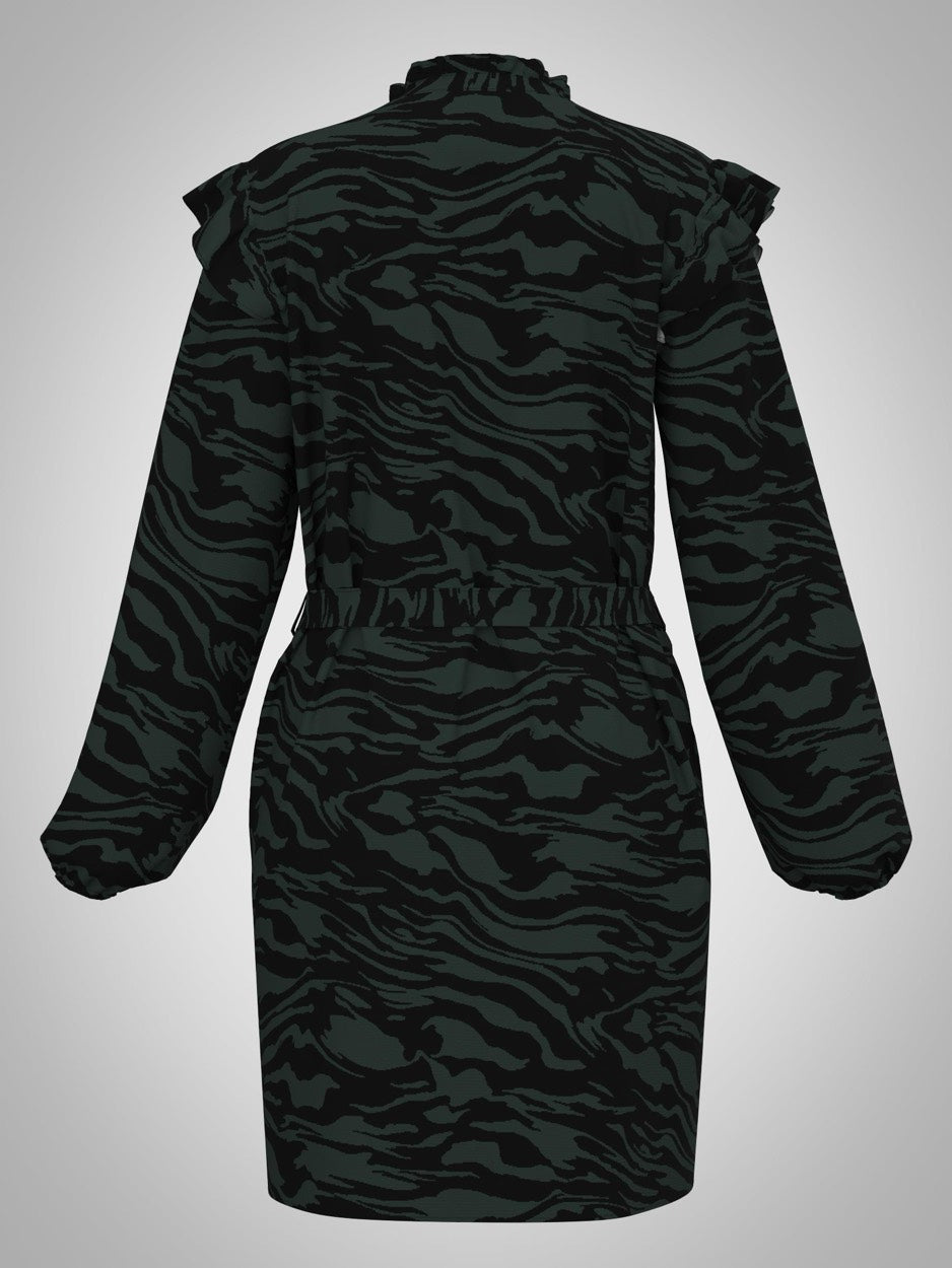 Jdysofia L/s Belt Dress Wvn Lo - Groen Dessin