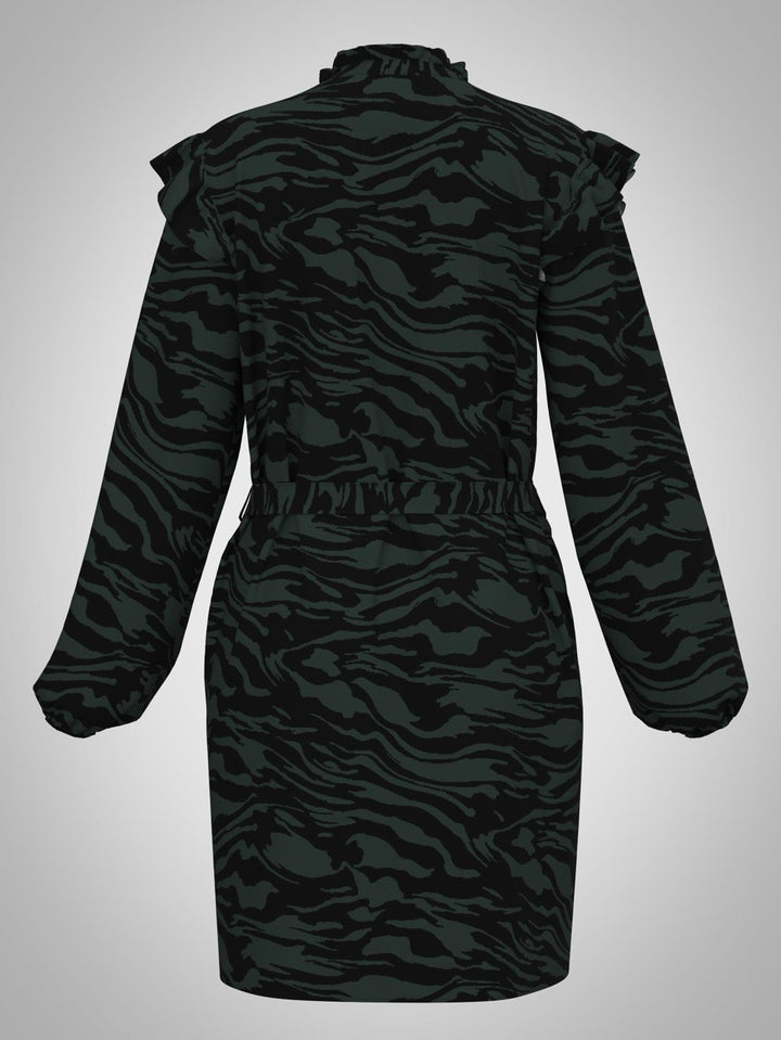 Jdysofia L/s Belt Dress Wvn Lo - Groen Dessin