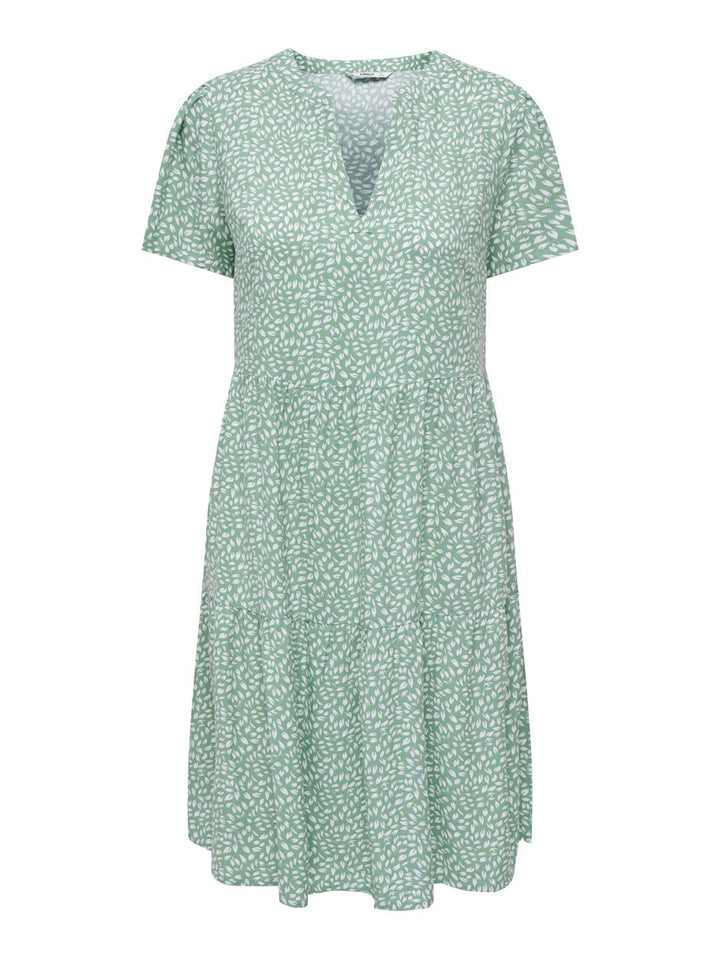 Onlzally Life S/s Thea Dress Noos P - Groen Dessin