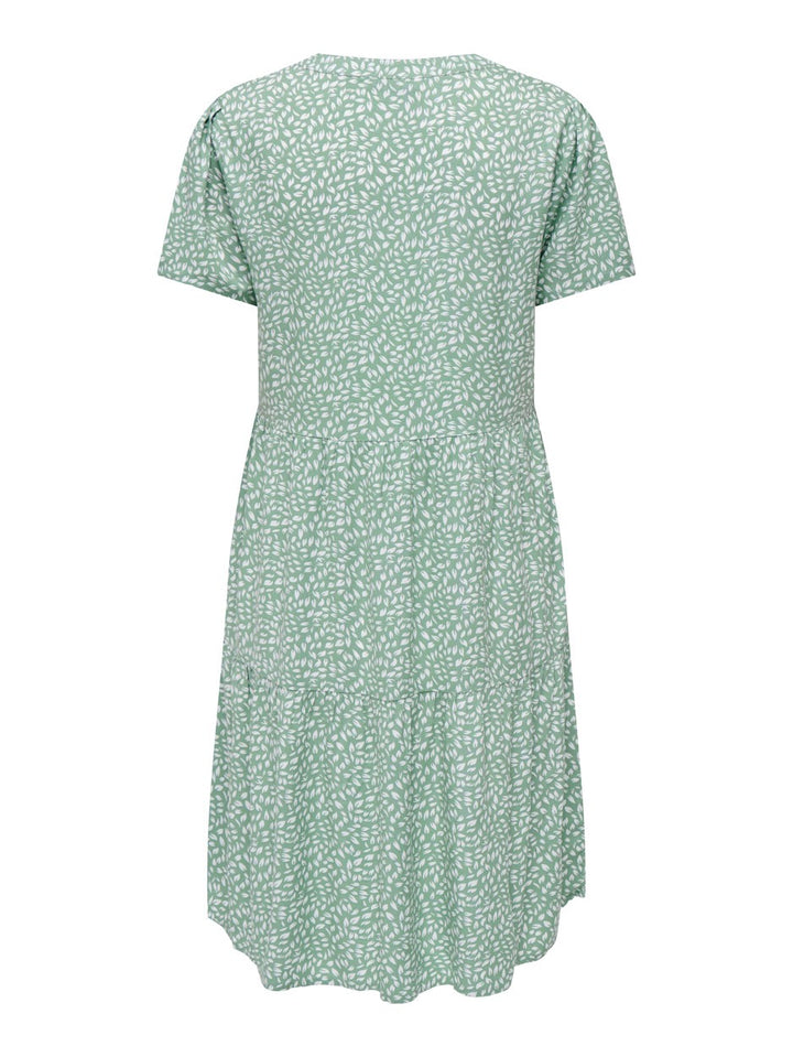 Onlzally Life S/s Thea Dress Noos P - Groen Dessin