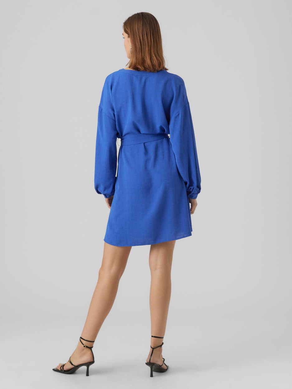 Vmcharlotte L/s V-neck Abk Dress Wv - Kobalt