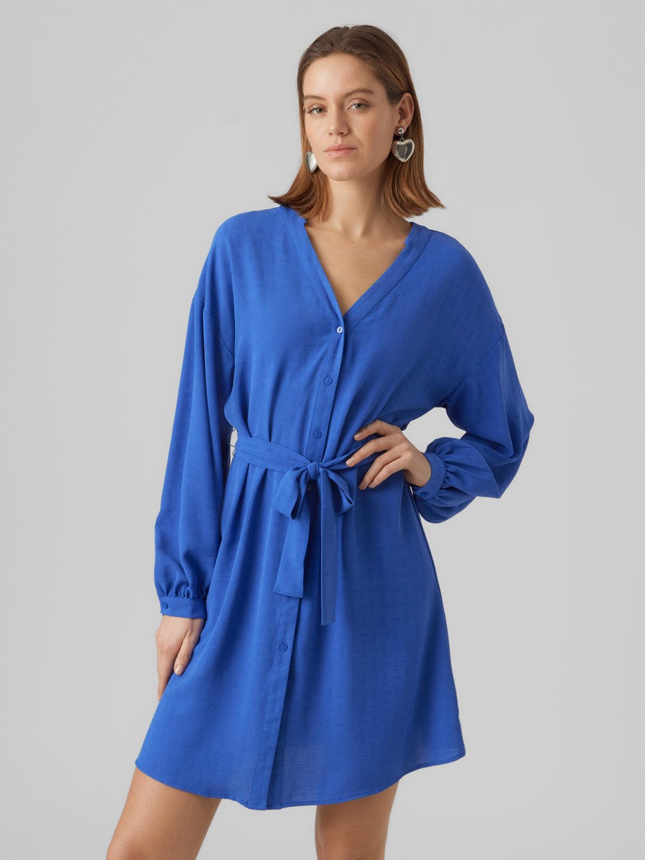 Vmcharlotte L/s V-neck Abk Dress Wv - Kobalt