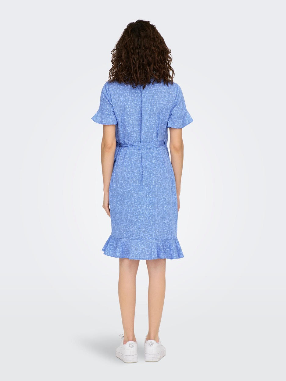 Onlolivia S/s Wrap Dress Wvn Noos - Blauw Dessin