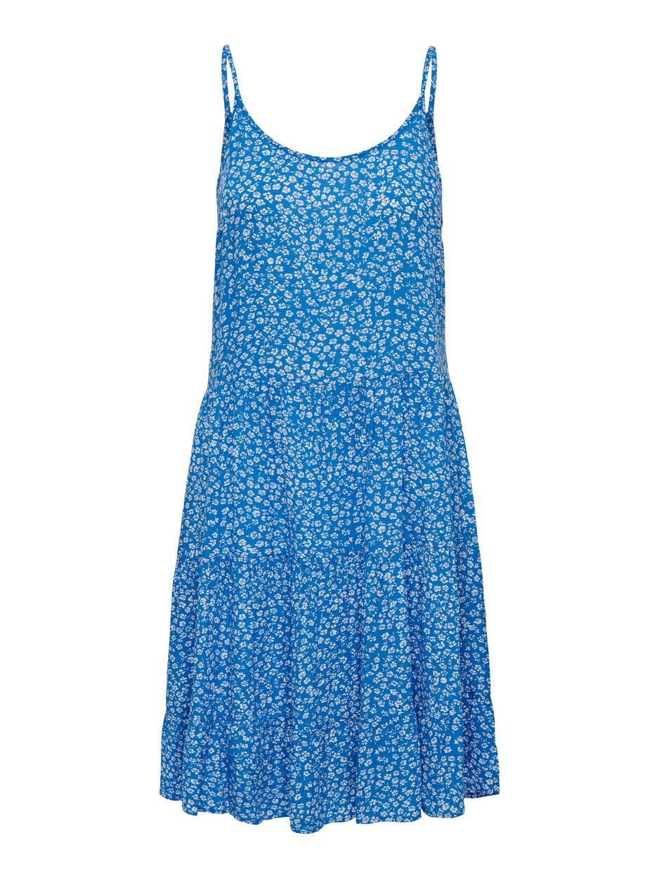 Onlmaj Life S/l Aop Short Dress Wvn - Blauw Dessin