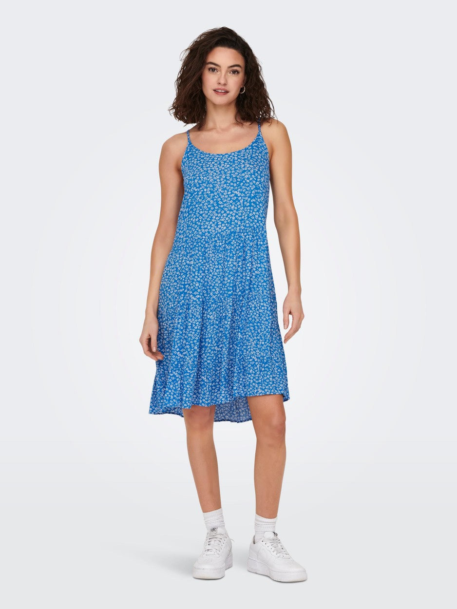 Onlmaj Life S/l Aop Short Dress Wvn - Blauw Dessin