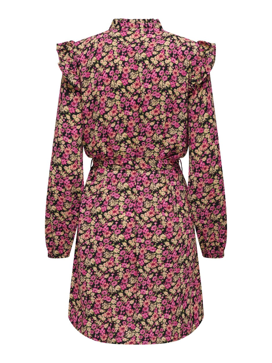 Jdysofia L/s Belt Dress Wvn Lo - Roze Dessin