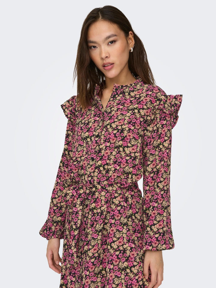 Jdysofia L/s Belt Dress Wvn Lo - Roze Dessin