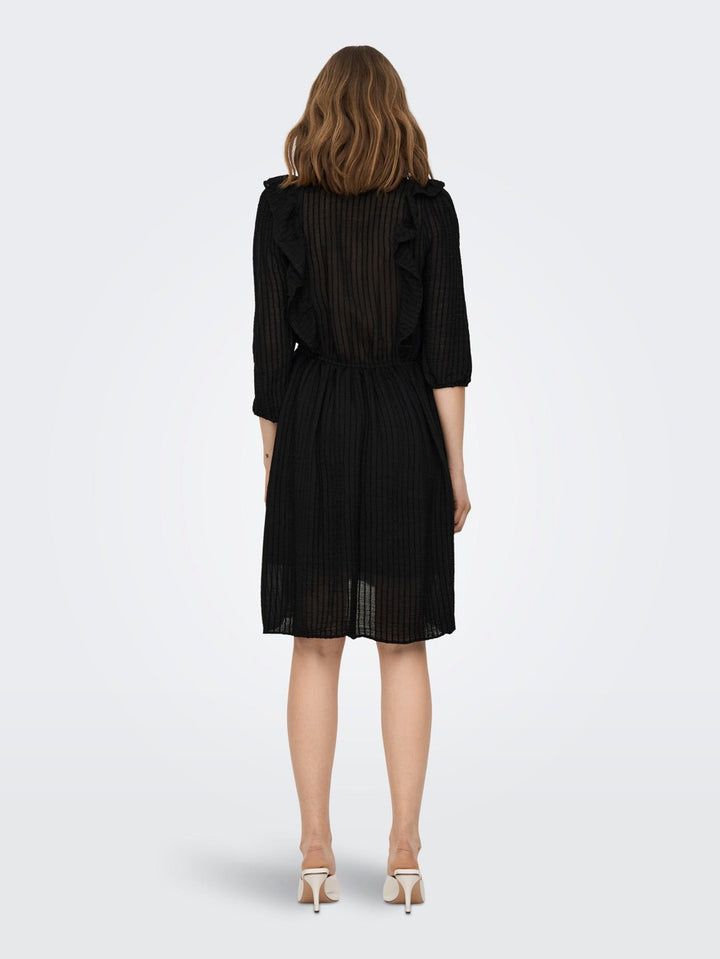 Onllondon 3/4 Ruffle Dress Noos Wvn - Zwart