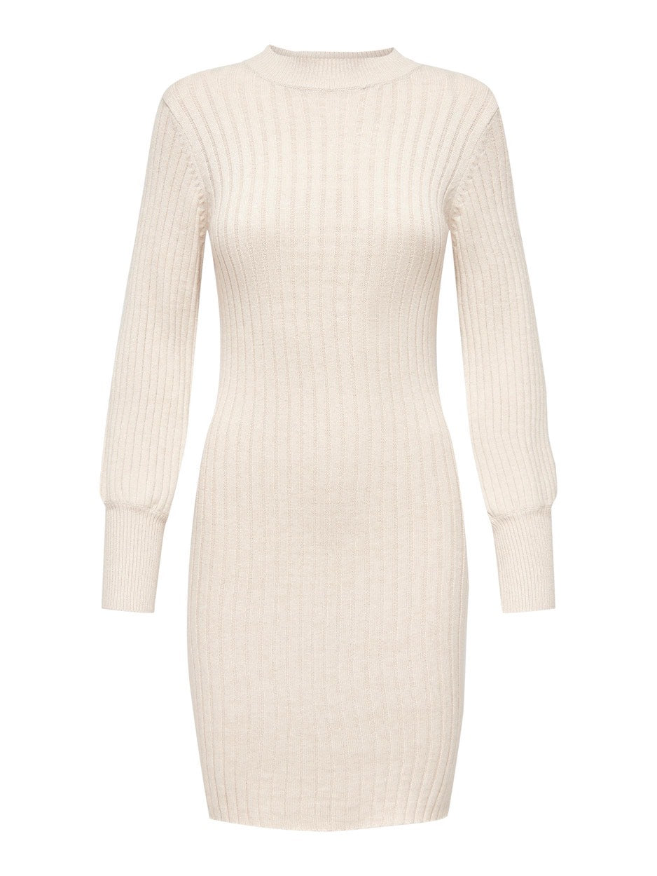 Jdymagda L/s Volume Sleeve Dress Kn - Beige