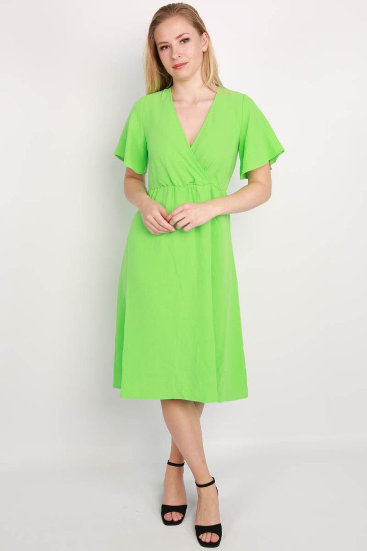 Onlmette Ss Wrap Dress Wvn - Groen