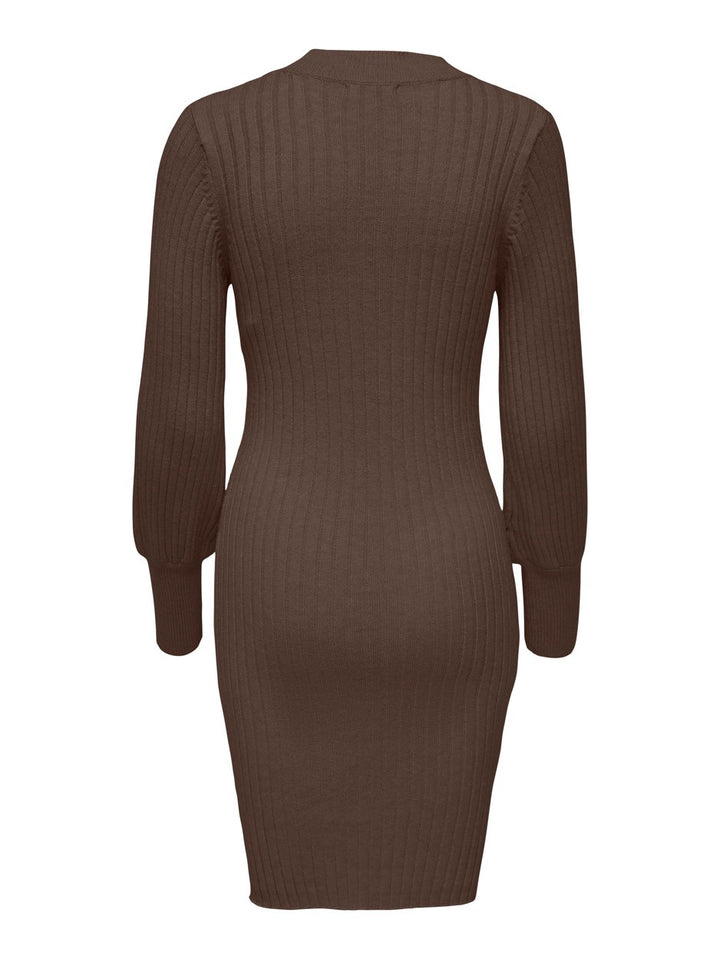 Jdymagda L/s Volume Sleeve Dress Kn - Bruin Melee