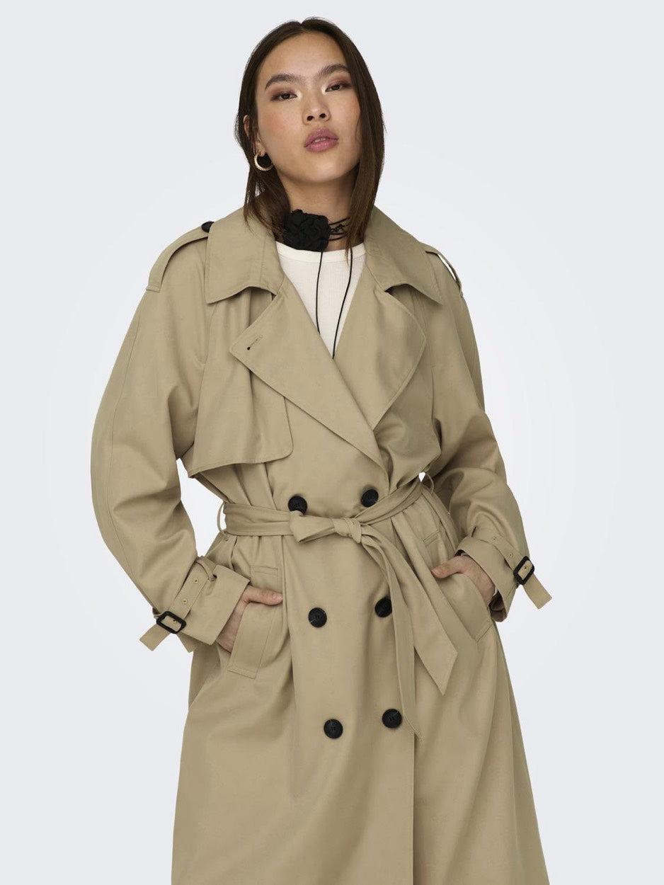 Onlchloe Trenchcoat Double B. Otw N - Licht Bruin